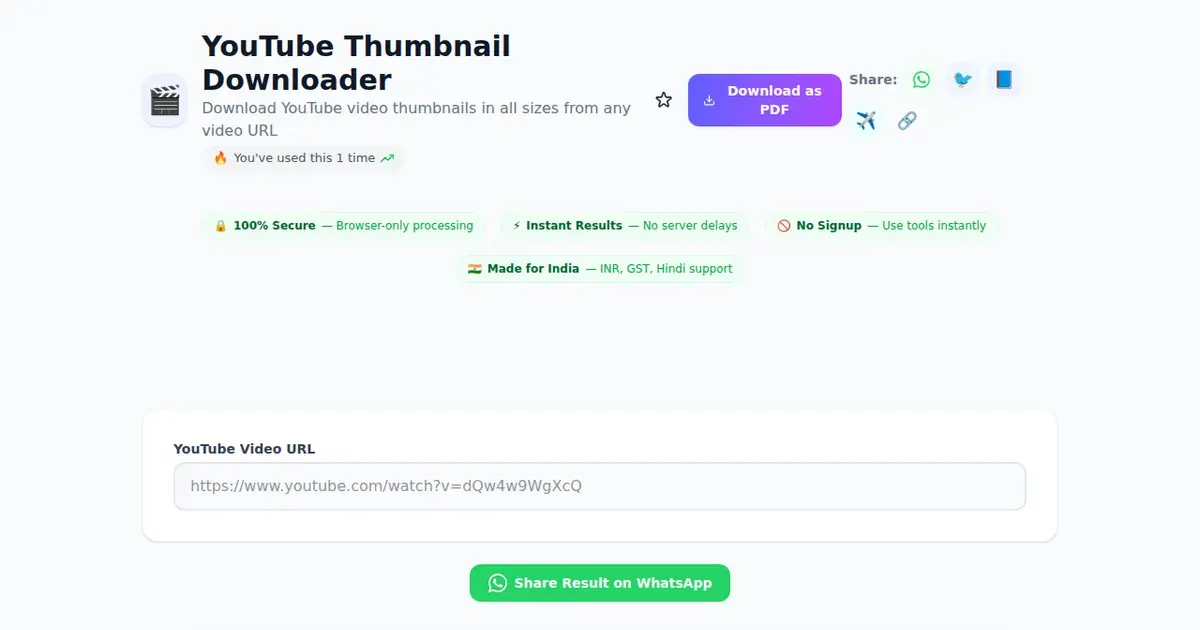YouTube Thumbnail Downloader — Free Online Download YouTube video thumbnails in all sizes from any video URL Tool on SabTools.in