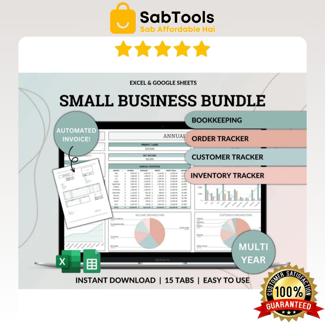 Automated Small Business Tracker System Bookkeeping Inventory Tracker Order Tracker Customer Tracker Sales Taxes